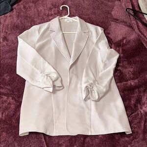 Have Cream Relaxed Fit Blazer with Notched Lapel